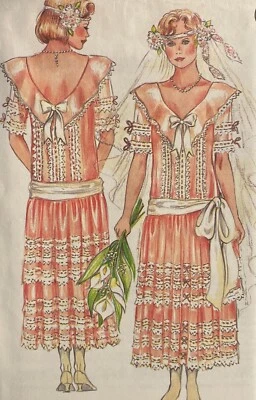 1990s NEW 'NEW LOOK' DROPPED WAIST WEDDING DRESS PATTERN 6361 SIZES 8-18 - Image 1 of 2