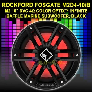 ROCKFORD FOSGATE M2D4-10IB COLOR OPTIX 10" DVC 4-OHM MARINE SUBWOOFER, BLACK NEW - Picture 1 of 2