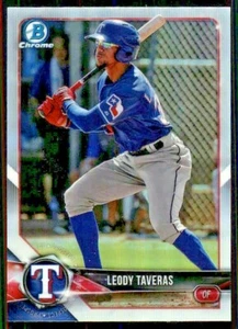 Bowman Draft 2018 refractor base cromado BDC-177 Leody Taveras Rangers - Imagen 1 de 2
