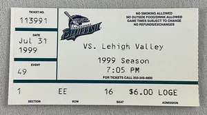 MiLB 1999 07/31 Lehigh Valley Black Diamonds at Bridgeport Bluefish Ticket - Picture 1 of 1