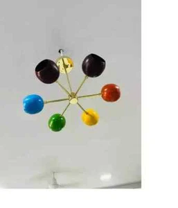 Stilnovo Style 8 Arm Curved Disk Shade Branch Sputnik Chandelier Light Fixture - Picture 1 of 5