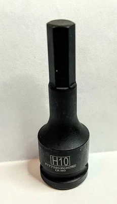 Pittsburgh Impact  Hex Bit Socke - H 10 -  10 mm x 1/2" -Free USA Shipping - Image 1 of 2