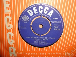 DOUG SHELDON,  YOUR MA SAID YOU CRIED IN YOUR SLEEP,  DECCA RECORDS 1962 MINT-MI - Bild 1 von 2