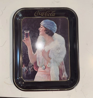 Vintage Coca Cola Advertising Tray 1920s Art Deco Flapper Barware Collectible - Image 1 of 4