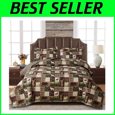 Rustic Lodge Plaid Bedding Set King Size - Image 1 of 4