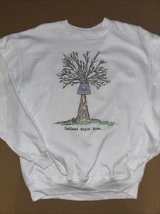 Vintage Indiana State Basketball Sweatshirt Large NWOT White State Tree 23x27 - Picture 1 of 4