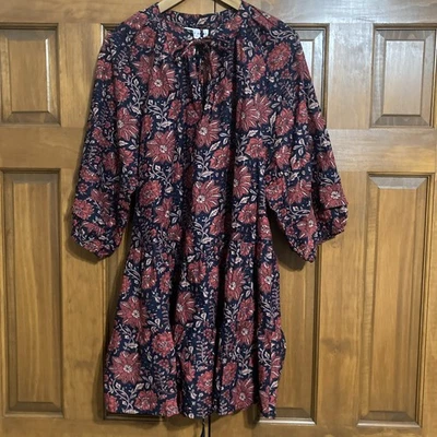 NWT APiece Apart Alessa Mini Dress Floral A-line Women’s Large Cotton Silk - Image 1 of 4