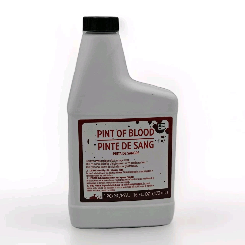 16 onzas falsa pinta de sangre de imitación cantada disfraz escenario rojo sangre Foto 1 de 4