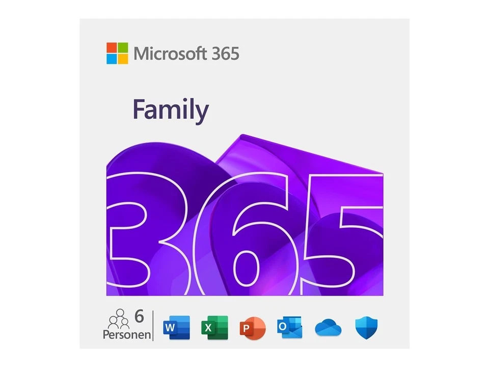 Microsoft 365 Family MS Office 6 Nutzer-Geräte  1 Jahr Code per Mail ESD - Bild 1 von 1