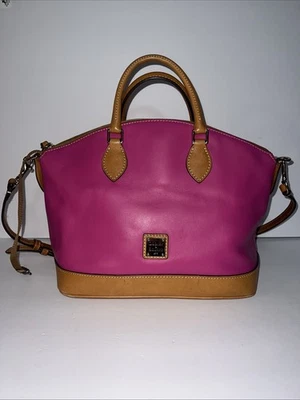 Dooney & Bourke Domed Satchel Bubble Gum Pink Patent Leather Natural Trim - Image 1 of 4