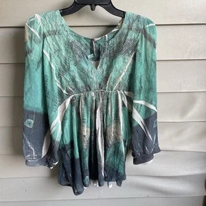 ANTHROPOLOGIE Mushka Sienna Rose L Top BabyDoll Boho Fairy FESTIVAL Y2K 90's - Picture 1 of 9