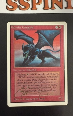 MTG Granite Gargoyle Unlimited Signed Christopher Rush - Image 1 of 4