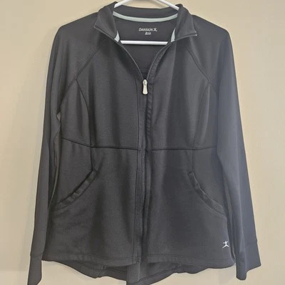 Chaqueta deportiva negra mediana Danskin para mujer bolsillos delanteros cierre de cremallera  Foto 1 de 4