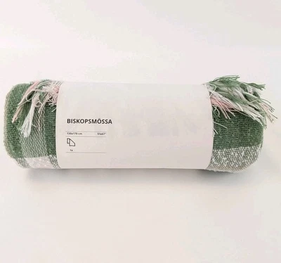 IKEA BISKOPSMÖSSA бросить зеленый/off-белый 51 x 67» новый 005.986.69 - Изображение 1 из 4