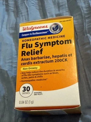 Walgreens Homeopathic Medicine Flu Symptom Relief-Non Drowsy 30 Doses Exp 03/28 - Image 1 of 3