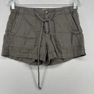 LOU & GREY Shorts XS Linen 3" Canvas Walking Drawstring Pull On Gray - Image 1 of 4