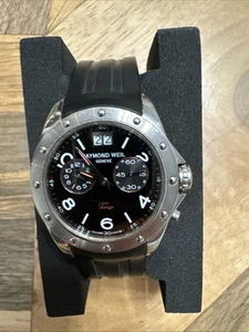 Raymond Weil Tango Sport Steel Case Black Dial With Date Black Silicone Band - Picture 1 of 9