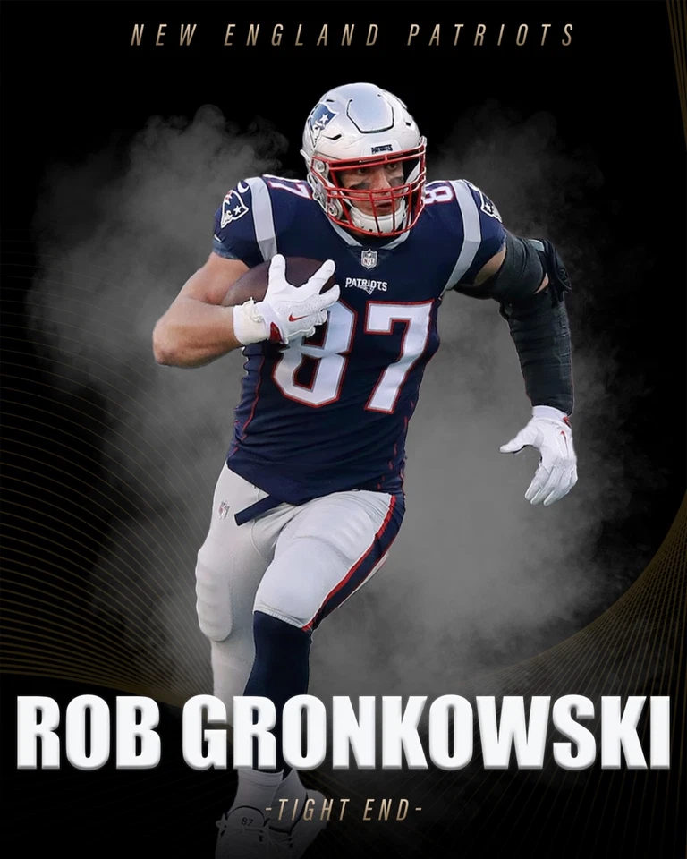 Foto de fútbol americano de Rob Gronkowski New England Patriots 8x10 NFL colección MAN CAVE Foto 1 de 1