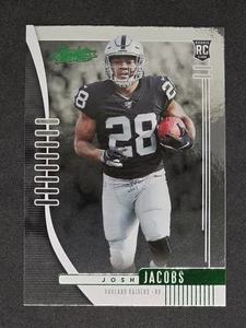 2019 Absolute GREEN Foil #124 Josh Jacobs Rookie Oakland Raiders - Picture 1 of 3