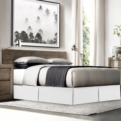 Luxury Dust Ruffle Double Brushed Microfiber Pleated Bed Skirt 14" Tailored Drop Foto 1 de 4