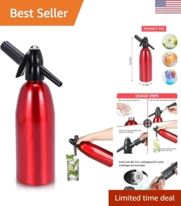 Aluminum Soda Maker - 1L Sparkling Water Maker for Home - Portable & Easy to Use - Picture 1 of 10