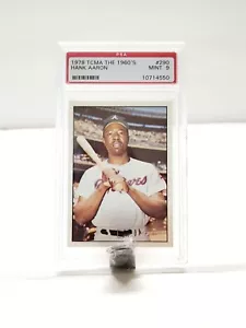 TCMA 1978 Hank Aaron Atlanta Braves Años 1960 miembro del Salón de la Fama grado PSA 9 de la corte - Imagen 1 de 2
