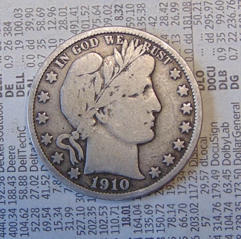 1910-S SILVER BARBER HALF DOLLAR Cover