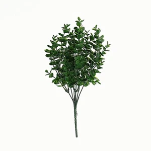 3 Dark Green 13" Artificial Eucalyptus Bushes Faux Greenery Stems Party Supplies - Picture 1 of 9