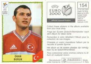 154 OKAN BURUK # TURKEY TURKIYE BLACK BACK STICKER PANINI UEFA EURO 2000 - Picture 1 of 1