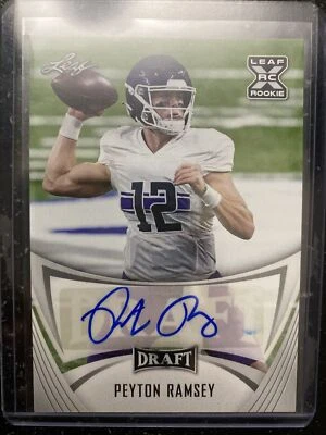2021 Leaf Draft Peyton Ramsey #BA-PR1  XRC Rookie Autograph Northwestern - Image 1 of 2