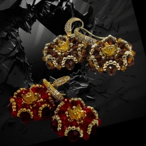 Handmade Beaded VINTAGE Style Earrings👌+GIFT BOX FOR FREE - Picture 1 of 13