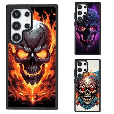 恶魔幻想骷髅死亡防磨损保护壳 适用于三星 A12 A13 A14 A15 A16 A54 A71 — 第 1/4 张图片