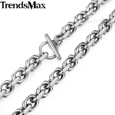 9mm Mens Boys Chain CABLE Rolo Link 316L Stainless Steel Necklace Toggle Clasp - Image 1 of 4