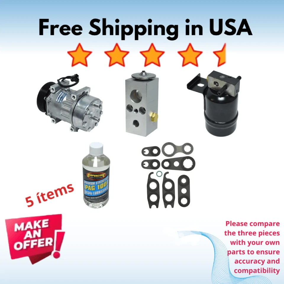 Compresor y válvula aire acondicionado apto para Dodge D250 90-91, Dodge D350 90-91, Dodge W25 90-91 Foto 1 de 4