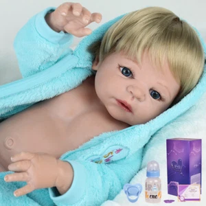 22" Lifelike Reborn Baby Dolls Toddler Boy Full Body Vinyl Silicone Newborn Doll - Picture 1 of 7