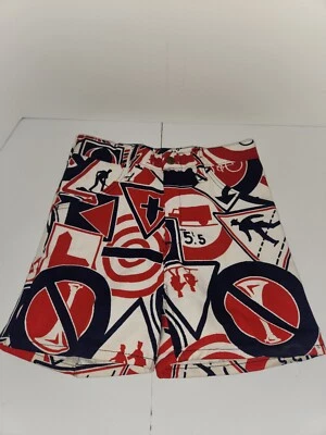 Pantalones Cortos Arte Pop Años 70 Niños Denim Stlye Rojo Blanco Azul Talla 12 Delgados Raro Nuevo de Lote Antiguo  Foto 1 de 4