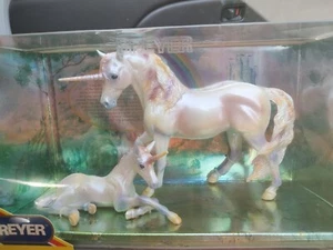 Breyer Horse #3364 Alida and Elidor Pearl Unicorn Marabella Mare Ashley Foal ‘97 - Picture 1 of 12