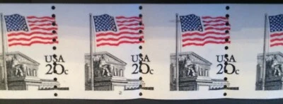 Scott #1895, 20c Flag Over Supreme Ct, Misperf complete coil of 100, plate #2 - Image 1 of 2