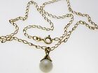 9 Carat Gold Pearl Set Pendant With 16 Inch 9Ct Gold Curb Chain