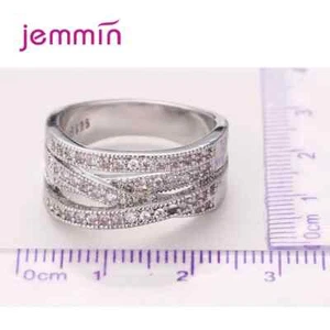 Bridal Style Ring Elegant Design For Women Wedding Engagement Party Band - Picture 1 of 13