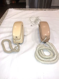 Two Western Electric Beige & White Telephone Trimline Touch Tone Working! - Picture 1 of 9