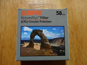 Filtro polarizzatore circolare Sunpak Pictures Plus 58 mm (CPL) CF-7059-CP NUOVO - Foto 1 di 2