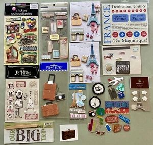 Scrapbook Bundle PARIS Theme Paper, Stickers, Die-Cuts Recollections, Do-Jiggies - Picture 1 of 12