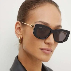 NEW Gucci Sunglasses GG1566S 001 Black Gold Grey Women - Picture 1 of 12