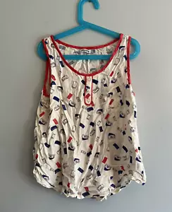 Camiseta sin mangas Johnnie B mini BODEN Crema Admitir un boleto Estampado Rojo Azul 11 12 - Imagen 1 de 4