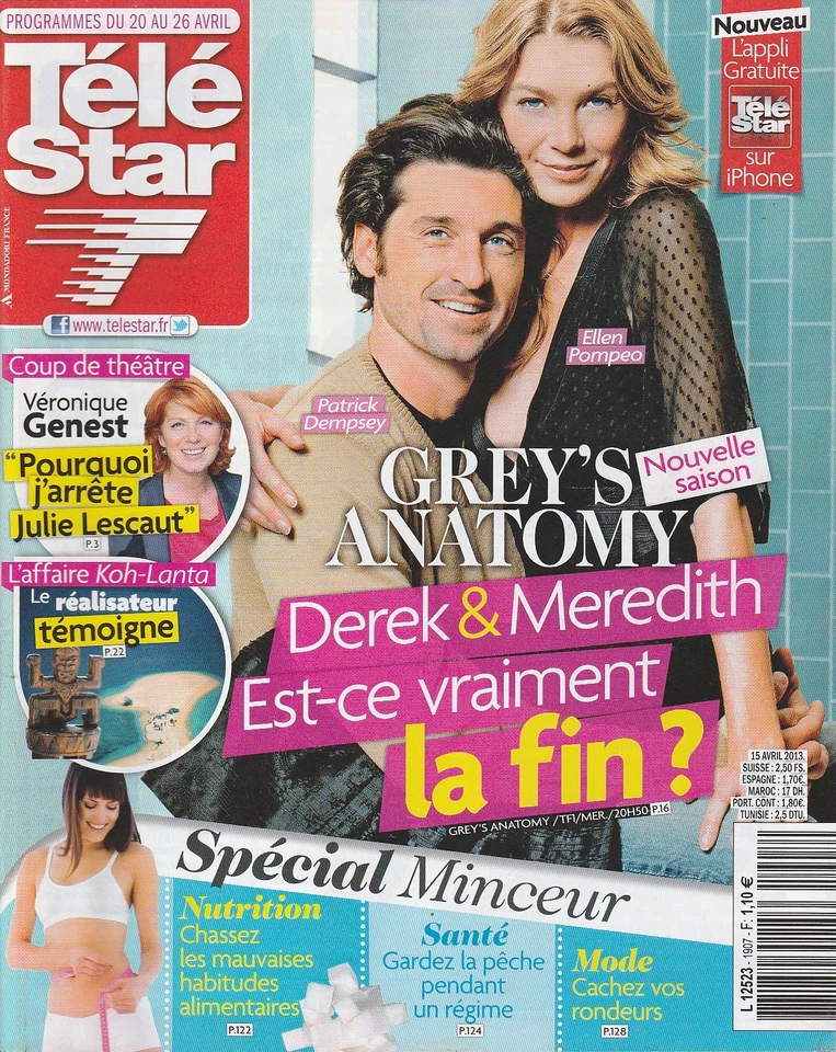 TV Star / 15-04-2013 No. 1907: Benjamin Pech Jean Reno -michel Delpech - GREY'S - Image 1 of 1