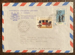 1997 Vatican City Cover to USA Michigan - Picture 1 of 2