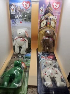 McDonald's TY Beanie Baby Collection COMPLETO - Erin, Glory, Britannia, Maple Bears - Imagen 1 de 7