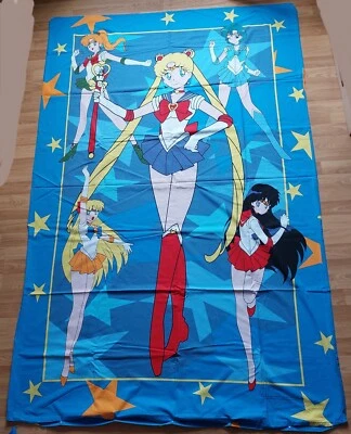 Original Sailor Moon Bettwäsche 1999, Venus Mars Jupiter Merkur 135 200 80 cm - Bild 1 von 4