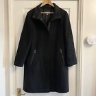 Marks and Spencer Vintage Black Thick Longline Overcoat Size 12